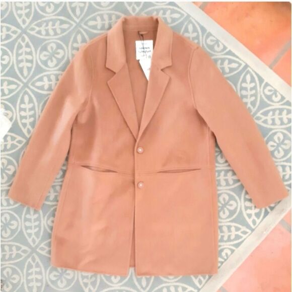 Zara NWT Wooldblend Outwear Light Girls Coat Camel Size 13/14 (0160) - Picture 1 of 11